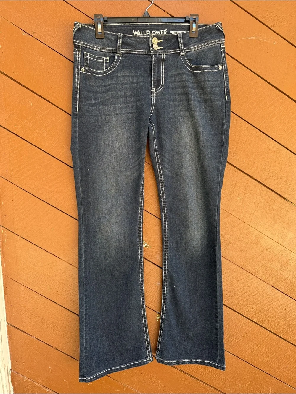 Wallflower Dark Blue Flare Jeans with Contrast Stitching